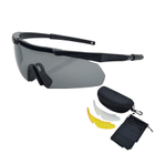 Защитные тактические армейские очки ESS Черные .3 комплектов линз.Толщина линз 3 мм ! - изображение 1