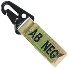 Ключница карабин группа крови на ключи Condor Blood Type Key Chain 239 4 (AB-), Crye Precision MULTICAM - изображение 1