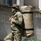 Сумка баул военная, Оксфорд баул армейский койот з клапаном 120 л тактический баул, тактический баул-рюкзак - изображение 1