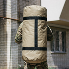 Сумка баул военная, Оксфорд баул армейский койот з клапаном 120 л тактический баул, тактический баул-рюкзак - изображение 3