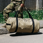 Сумка баул военная, Оксфорд баул армейский койот з клапаном 120 л тактический баул, тактический баул-рюкзак - изображение 5