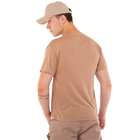 Літня футболка чоловіча тактична Jian 9190 розмір XL (50-52) Бежева (Пісочна) матеріал бавовна - зображення 3