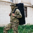 Сумка баул военная, баул армейский Оксфорд черный 100 л тактический баул з клапаном, тактический баул-рюкзак - изображение 1