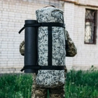 Баул-сумка 100л армейская Оксфорд пиксель с креплением для каремата и саперной лопаты. - изображение 3