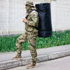 Сумка баул військова, армійський баул Оксфорд чорний 120 л тактичний баул, тактичний баул-рюкзак - зображення 4