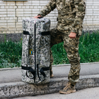 Баул-сумка військова, баул армійський Оксфорд піксель 120 л тактичний баул, тактичний баул-рюкзак - зображення 6