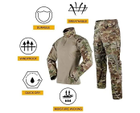 Тактичний костюм G3 Multicam, штурмова військова, бойова форма, сорочка з довгим рукавом та штани з наколінниками Мультикам р.2XL - зображення 2