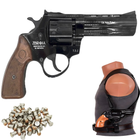 Револьвер под патрон Флобера Profi 4.5" черный Magic Wood з Кобурою - зображення 1