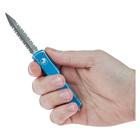 Нож Microtech UTX-70 Double Edge Apocalyptic DFS Serrator Distressed Blue (147-D12DBL) - изображение 6