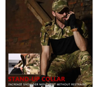 Тактическая стильная футболка поло Combat multicam Han Wild мужская, черная на молнии мультикам р.2XL - изображение 3