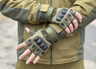 Тактичні безпальні рукавички Tactic армійські рукавички із захистом кістячок розмір XL колір Олива (oakley-olive-xl) - зображення 4