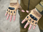 Тактичні безпальні рукавички Tactic армійські рукавички із захистом кістячок розмір XL колір Койот (oakley-coyote-xl) - зображення 4