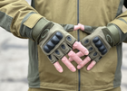 Тактические безпалые перчатки Tactic армейские перчатки с защитой костяшек размер L цвет Олива (oakley-olive-L) - изображение 8