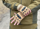 Тактические безпалые перчатки Tactic армейские перчатки с защитой костяшек размер L цвет Койот (oakley-coyote-L) - изображение 6