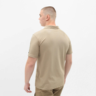 Чоловічі футболки поло з коротким рукавом поло для військових з липучками на рукавах Бежевий L - зображення 4
