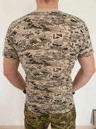 Мужская тактическая футболка армейская хлопковая для ВСУ с коротким рукавом Пиксель L - изображение 4