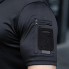 Чоловічі футболки поло з коротким рукавом для військових тактичні Чорний L - зображення 4