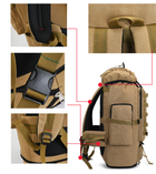 Рюкзак тактический туристический раздвижной XS-F22 100л койот - изображение 3
