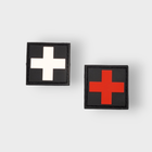 Патч шеврон гумовий,обьемний хрест, медичний набір 2шт. тактичний військовий Білий+ Червоний (18874739.2) - зображення 3