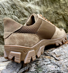 Легкі чоловічі літні кросівки туристичні з гідрофобної натуральної шкіри трекінгові дихаючі 3D сітка Кордура 1000Д не промокаючі 38 коричневі - зображення 4