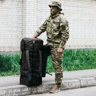 Баул-сумка-військова, баул армійський Оксфорд 120 л тактичний баул, тактичний баул-рюкзак, хакі з кріпленням для каремату та саперної лопати. - зображення 5