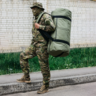 Сумка-баул-рюкзак, баул армейский Оксфорд 120 л тактический баул, олива - зображення 4