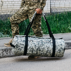 Сумка-баул-рюкзак, баул армійський Оксфорд тактична на 100 л Піксель із клапаном - зображення 4