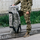 Сумка-баул-рюкзак, баул армійський Оксфорд тактична на 100 л Піксель із клапаном - зображення 5