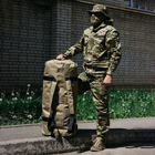 Баул-сумка військова, Оксфорд баул армійський 120 л тактичний баул, тактичний баул-рюкзак, койотм із клапаном. - зображення 4