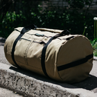 Баул-сумка військова, Оксфорд баул армійський 120 л тактичний баул, тактичний баул-рюкзак, койотм із клапаном. - зображення 7