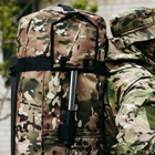 Сумка-баул-рюкзак, армійський баул Cordura 100 л тактичний баул, мультикам з кріпленням для каремату та саперної лопати. - зображення 5