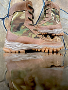 Берцы ботинки тактическая обувь облегченные Лето натуральная гидрофобная кожа усиленная пятка и носок Мультикам р 38 - изображение 1