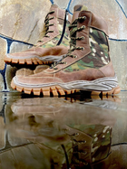 Берці черевики тактичне взуття полегшені Літо натуральна гідрофобна шкіра посилена п’ята та носок Мультикм р 38 - зображення 2