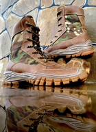 Берці черевики тактичне взуття полегшені Літо натуральна гідрофобна шкіра посилена п’ята та носок Мультикм р 47 - зображення 3
