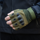 Тактические Военные Перчатки Без Пальцев Для Военных с накладками Олива Tactical Gloves PRO Olive M Беспалые Армейские Штурмовые - изображение 5