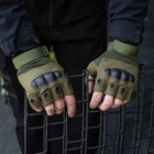 Тактические Военные Перчатки Без Пальцев Для Военных с накладками Олива Tactical Gloves PRO Olive M Беспалые Армейские Штурмовые - изображение 9