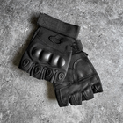 Тактичні Військові Рукавички Без Пальців Для Військових з накладками Чорні Tactical Gloves PRO Black L Безпалі Армійські Штурмові - зображення 8