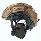 Каска шлем тактический + Активные Навушники EARMOR M32H Кавер Мультикам "FAST NIJ IIIA" кевларовый баллистический Черный - изображение 5