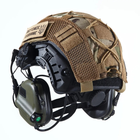 Каска шлем тактический + Активные Навушники EARMOR M32H Кавер Мультикам "FAST NIJ IIIA" кевларовый баллистический Черный - изображение 9