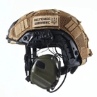 Каска шлем тактический + Активные Навушники EARMOR M32H Кавер Мультикам "FAST NIJ IIIA" кевларовый баллистический Черный - изображение 4