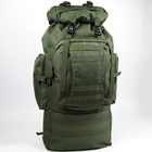 Рюкзак тактичний 90л із сумкою-органайзером Oxford 800D Олива - зображення 4