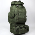 Рюкзак тактический 90л с сумкой-органайзером Oxford 800D Олива - изображение 7