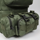 Рюкзак тактичний 90л із сумкою-органайзером Oxford 800D Олива - зображення 9