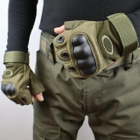 Тактические рукавицы Oakley без пальцев размер М Олива - изображение 2