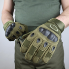 Тактичні рукавиці Oakley повнопалі розмір М Олива - зображення 6