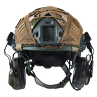 Каска шлем тактический | Активные Навушники EARMOR M32H Кавер Мультикам "FAST NIJ IIIA" баллистический Хаки - изображение 3