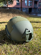 Каска шолом тактичний захист FAST NIJ IIIA балістичний шолом кевларовий Ranger Green - зображення 3