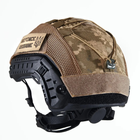 Каска шлем тактический защита | Кавер Піксель "FAST NIJ IIIA" баллистический шлем кевларовый Чорний | Black - зображення 8