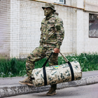 Рюкзак-сумка-баул військова, армійський баул Оксфорд 100 л тактичний баул пісочний мультикам. - зображення 5
