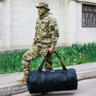 Рюкзак-сумка баул військова, армійський баул Оксфорд чорний 120 л тактичний баул. - зображення 5